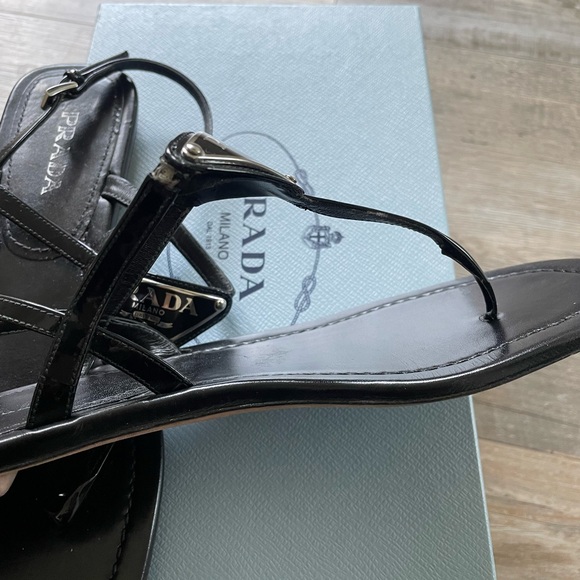 Prada Triangle Logo Sandals - Picture 2 of 9